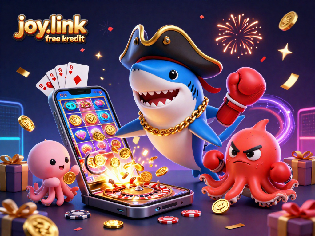 Spin the reels with joy.link free kredit as the pirate shark, pufferfish, and octopus celebrate!