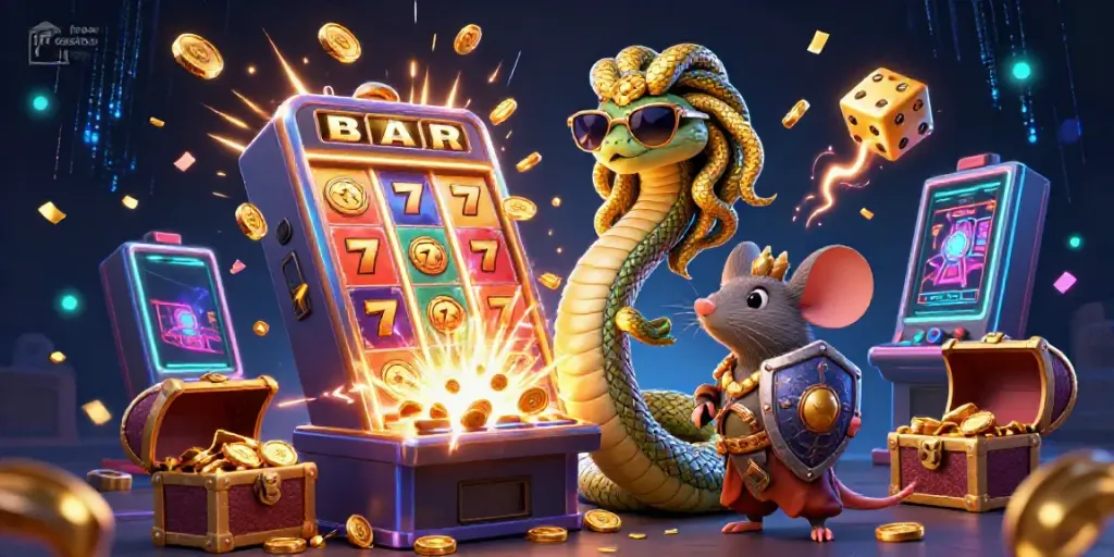 Experience top-notch action at the free credit casino, with dynamic characters and exciting game elements surrounding them.