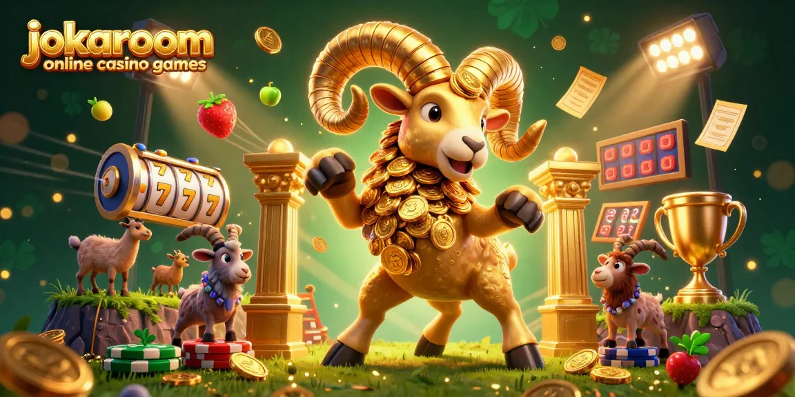 Engage with jokaroom online casino games featuring a golden ram charging through a jackpot scene