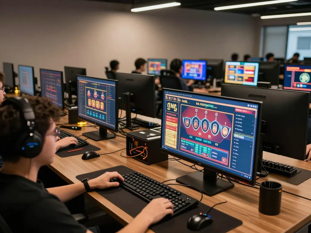 Player engaging with the F8BETLV online casino games in a well-organized gaming setup.