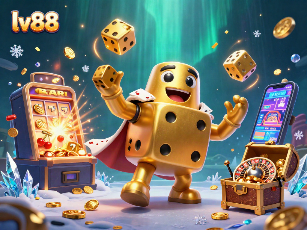 Spin and win at lv88 with vibrant animated casino characters surrounded by dazzling jackpots!