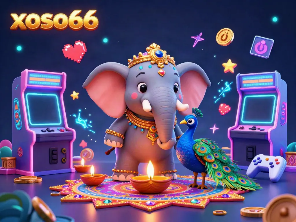 Experience thrilling jackpots on xoso66 with vibrant 3D illustrations featuring colorful gaming elements and celebrated icons.