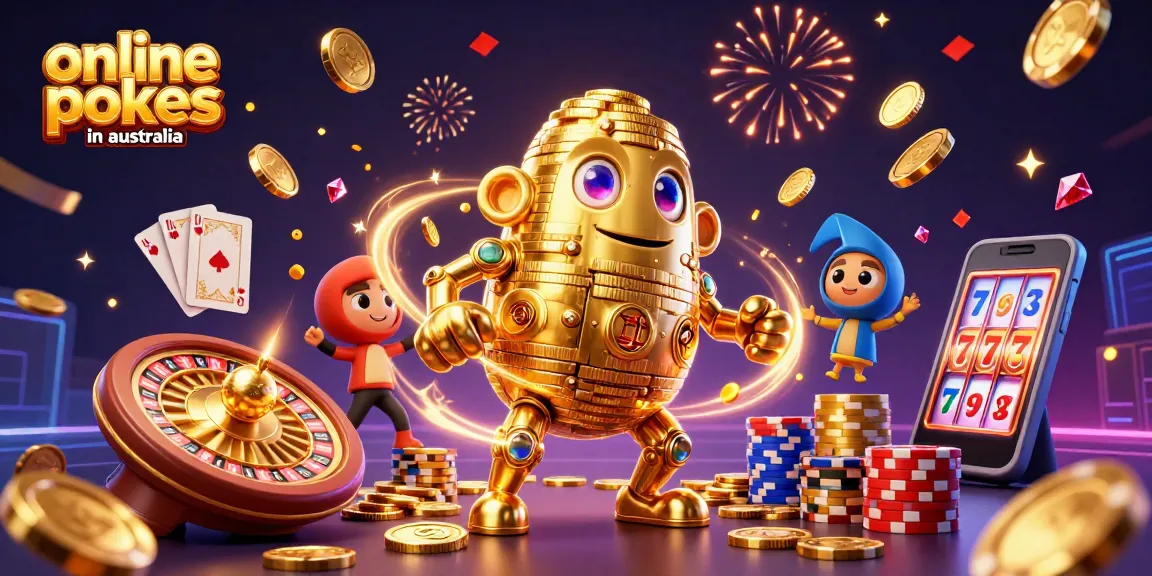 Engage with the best online pokies in Australia for thrilling spins and jackpots in this vibrant illustration.